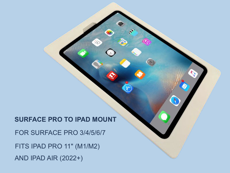 ILLREGULAR - Surface Pro to iPad Pro insert - (iPad Pro Portrait cam 2023 and older)